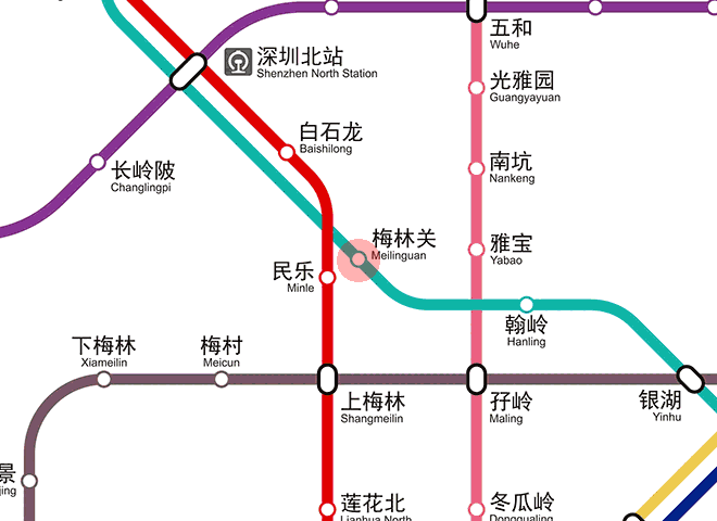 Meilinguan station map