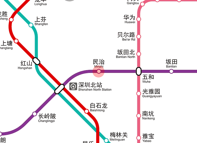 Minzhi station map