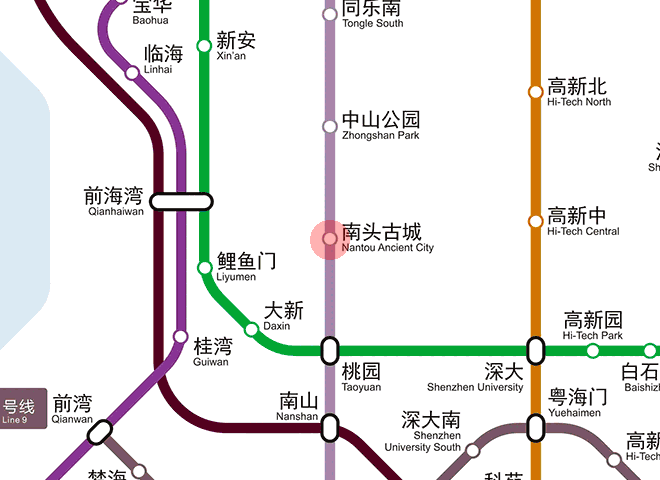 Nantou Ancient City station map