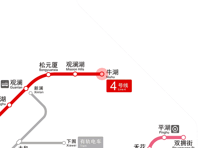 Niuhu station map