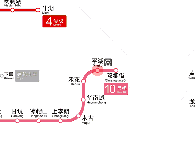 Pinghu station map