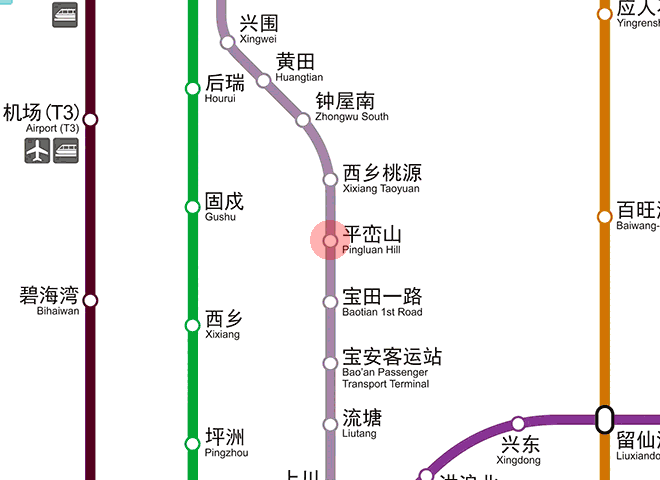 Pingluan Hill station map