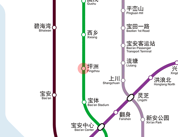 Pingzhou station map