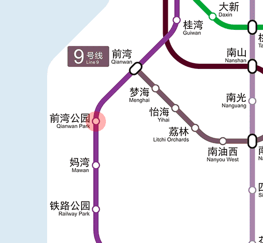 Qianwan Park station map