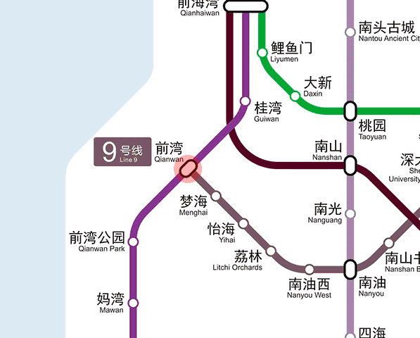 Qianwan station map