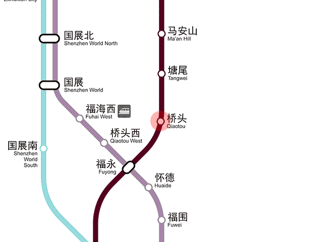 Qiaotou station map