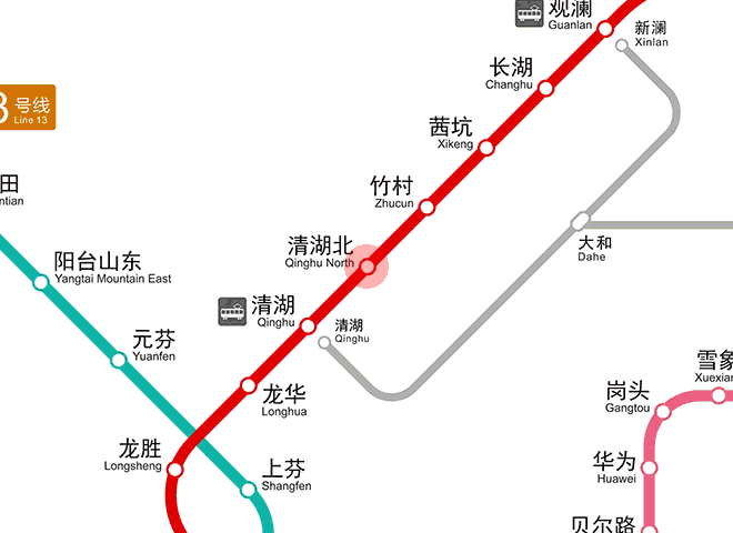 Qinghu North station map