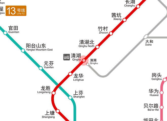 Qinghu station map