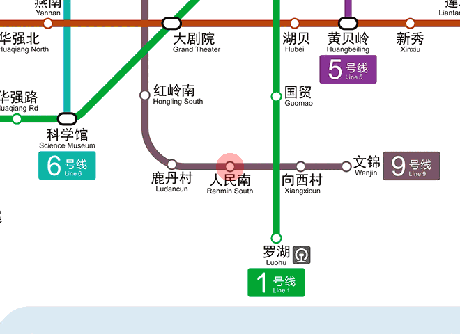 Renmin South station map