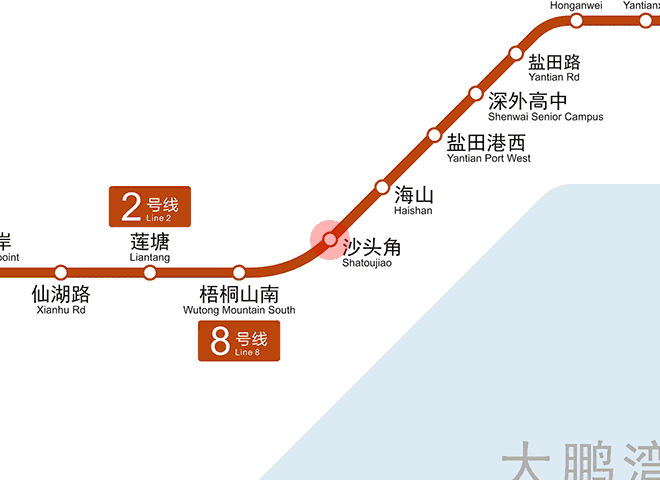 Shatoujiao station map