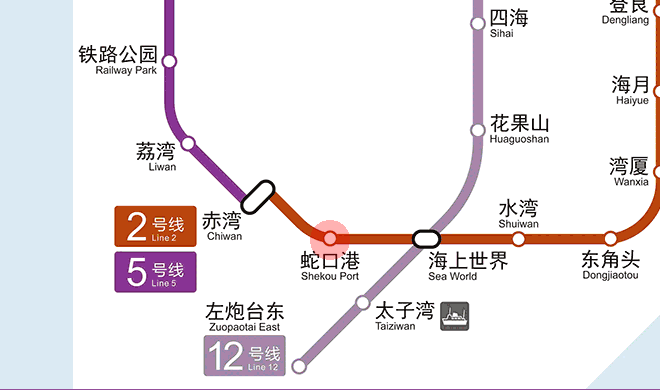 Shekou Port station map