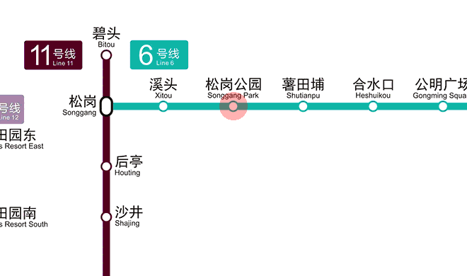 Songgang Park station map