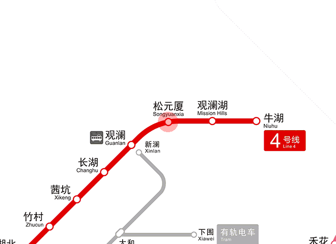 Songyuanxia station map