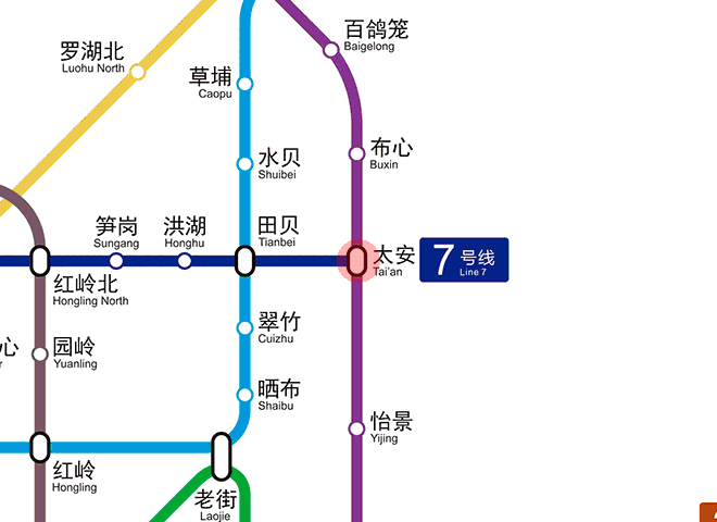 Tai'an station map