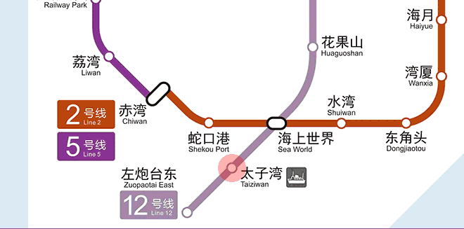 Taiziwan station map