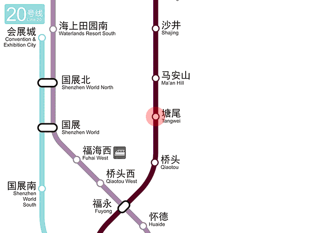 Tangwei station map