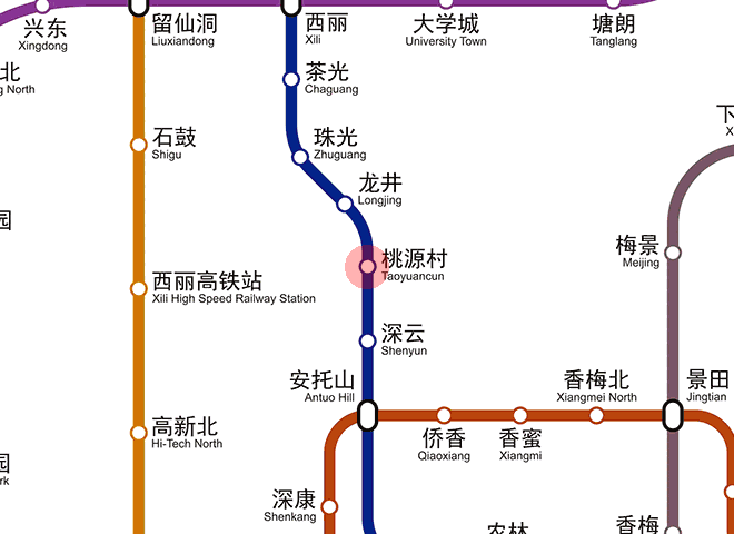 Taoyuancun station map