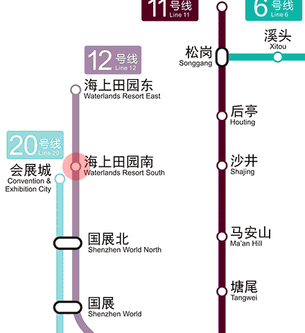 Waterlands Resort South station map