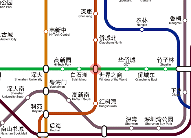 Window of the World station map