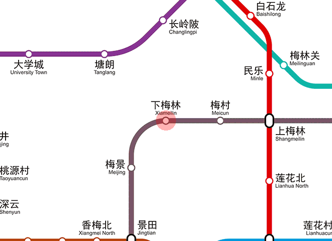 Xiameilin station map