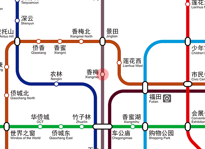 Xiangmei station map