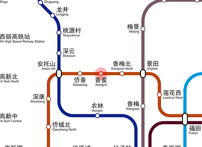 Xiangmi station map