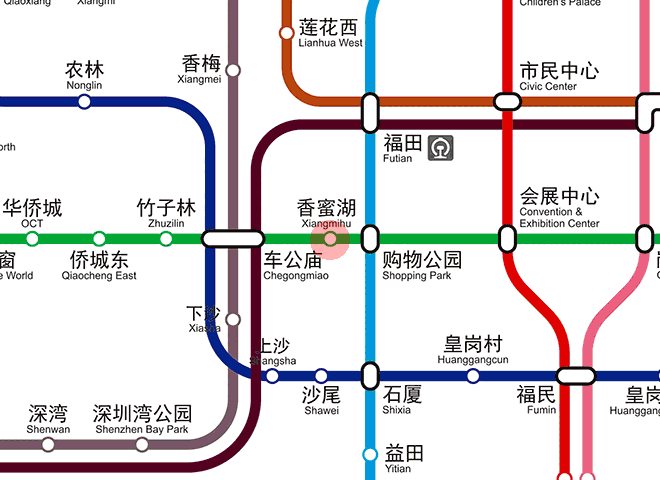 Xiangmihu station map