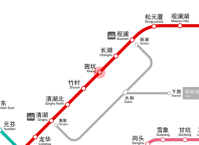 Xikeng station map