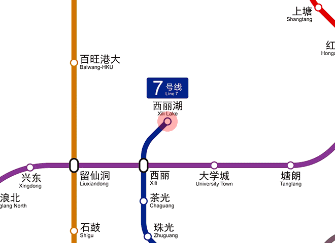 Xili Lake station map