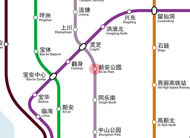 Xin'an Park station map