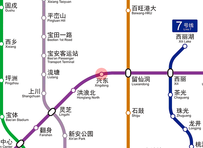 Xingdong station map