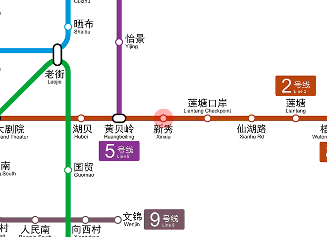 Xinxiu station map