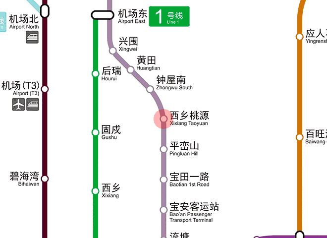 Xixiang Taoyuan station map