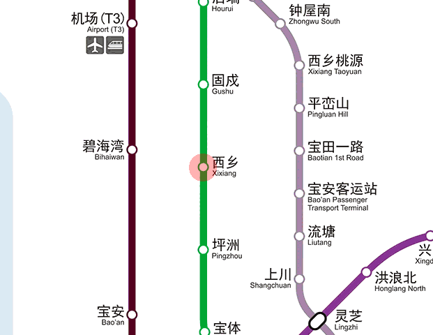 Xixiang station map