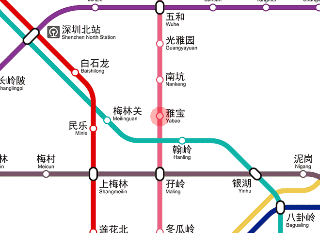 Yabao station map