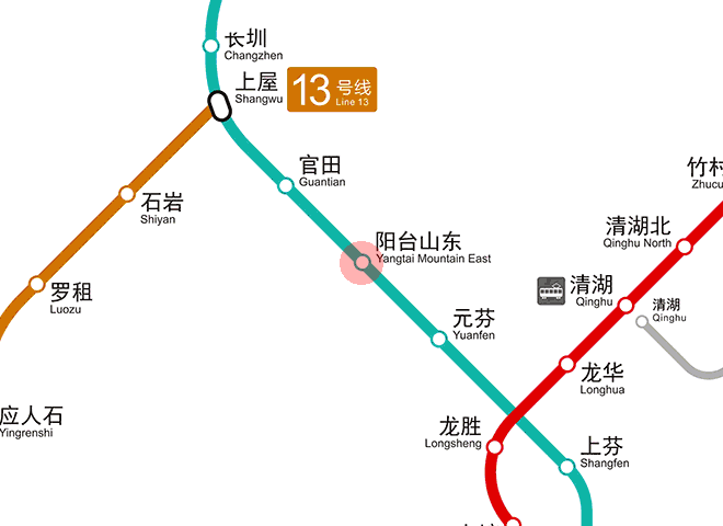 Yangtai Mountain East station map