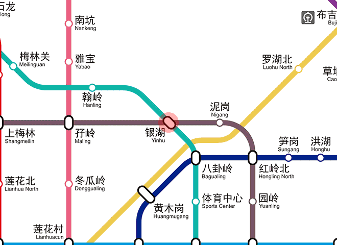 Yinhu station map