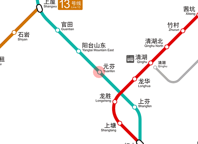 Yuanfen station map