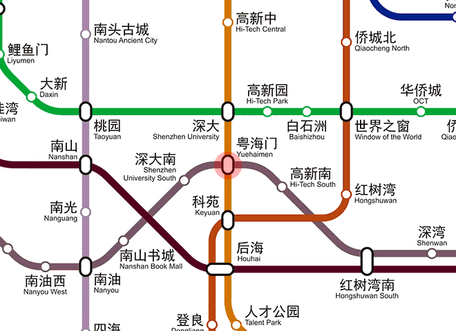 Yuehaimen station map