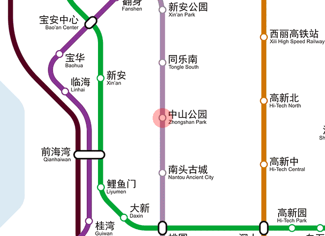 Zhongshan Park station map