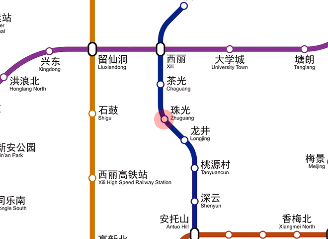 Zhuguang station map