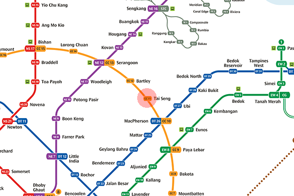 CC11 Tai Seng station map