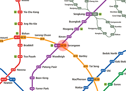 CC13 Serangoon station map