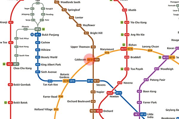 CC17 Caldecott station map
