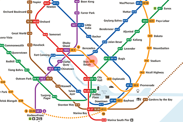 CC2 Bras Basah station map