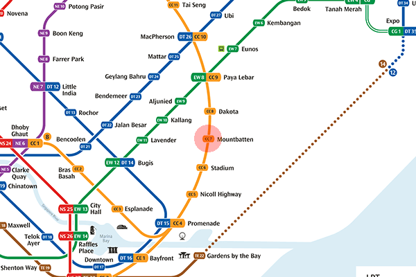 CC7 Mountbatten station map