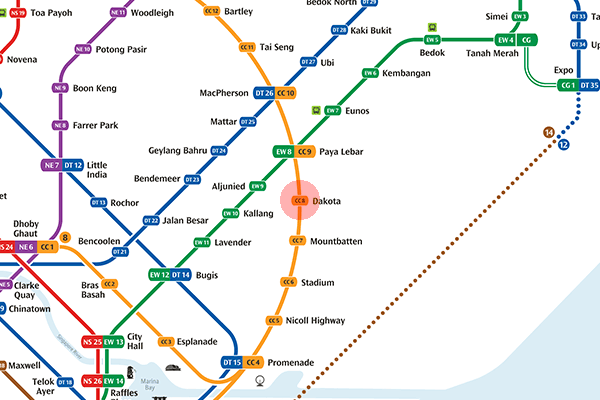 CC8 Dakota station map