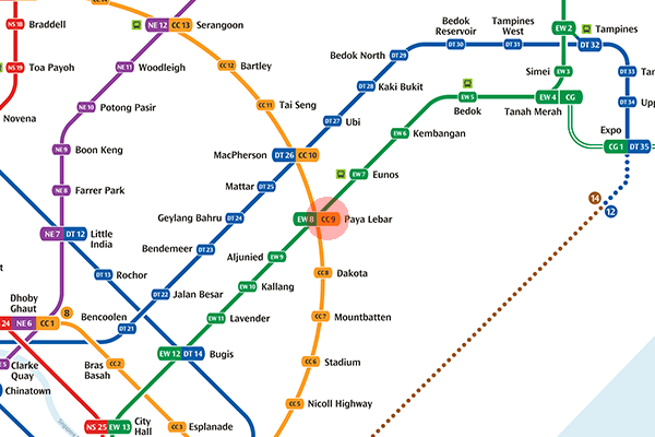 CC9 Paya Lebar station map