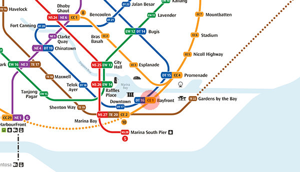 CE1 Bayfront station map