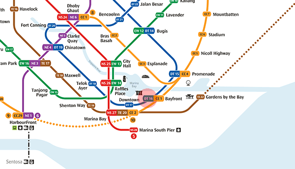 DT16 Bayfront station map